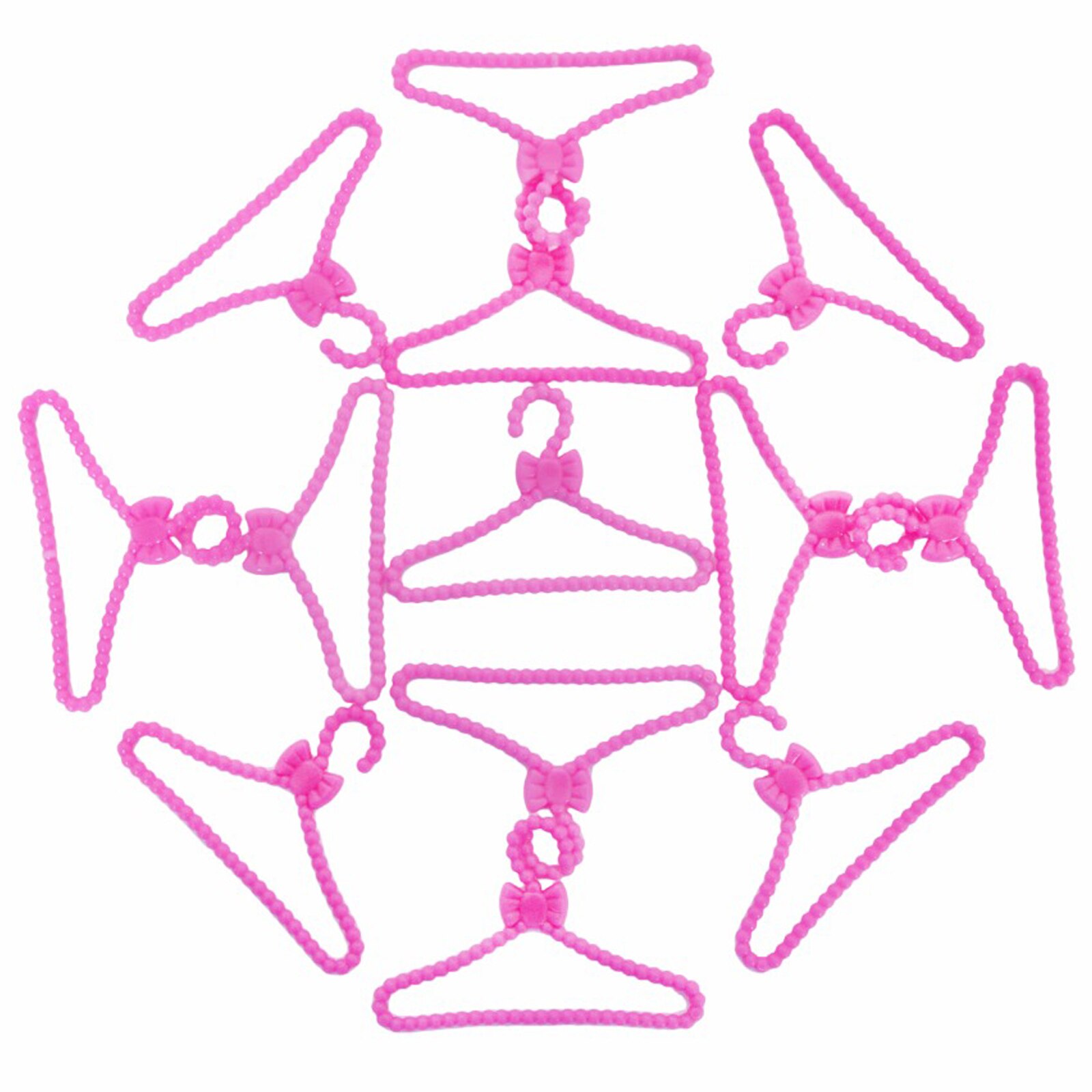 Bright Pink Doll Clothes Hangers (20 pcs)