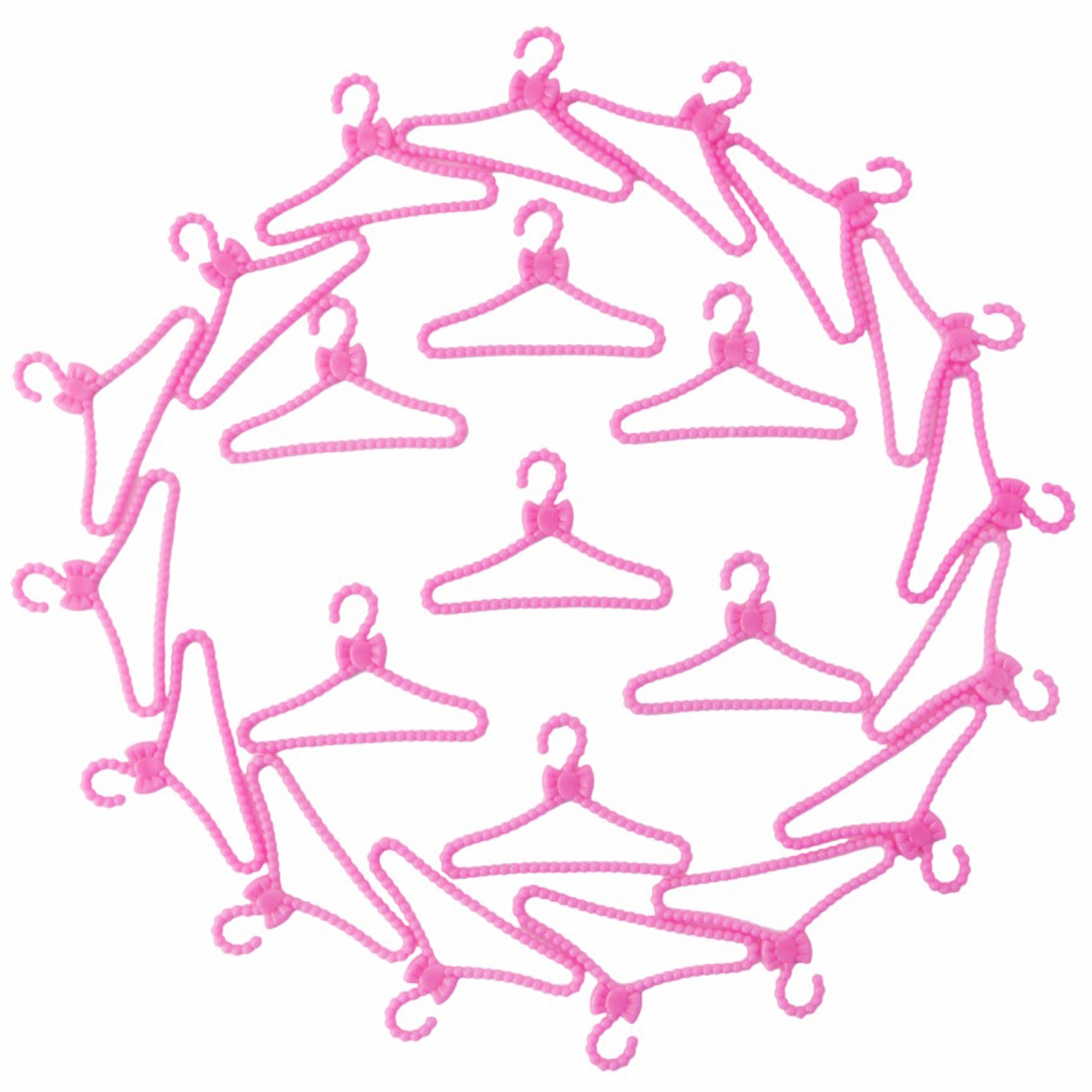 Bright Pink Doll Clothes Hangers (20 pcs)