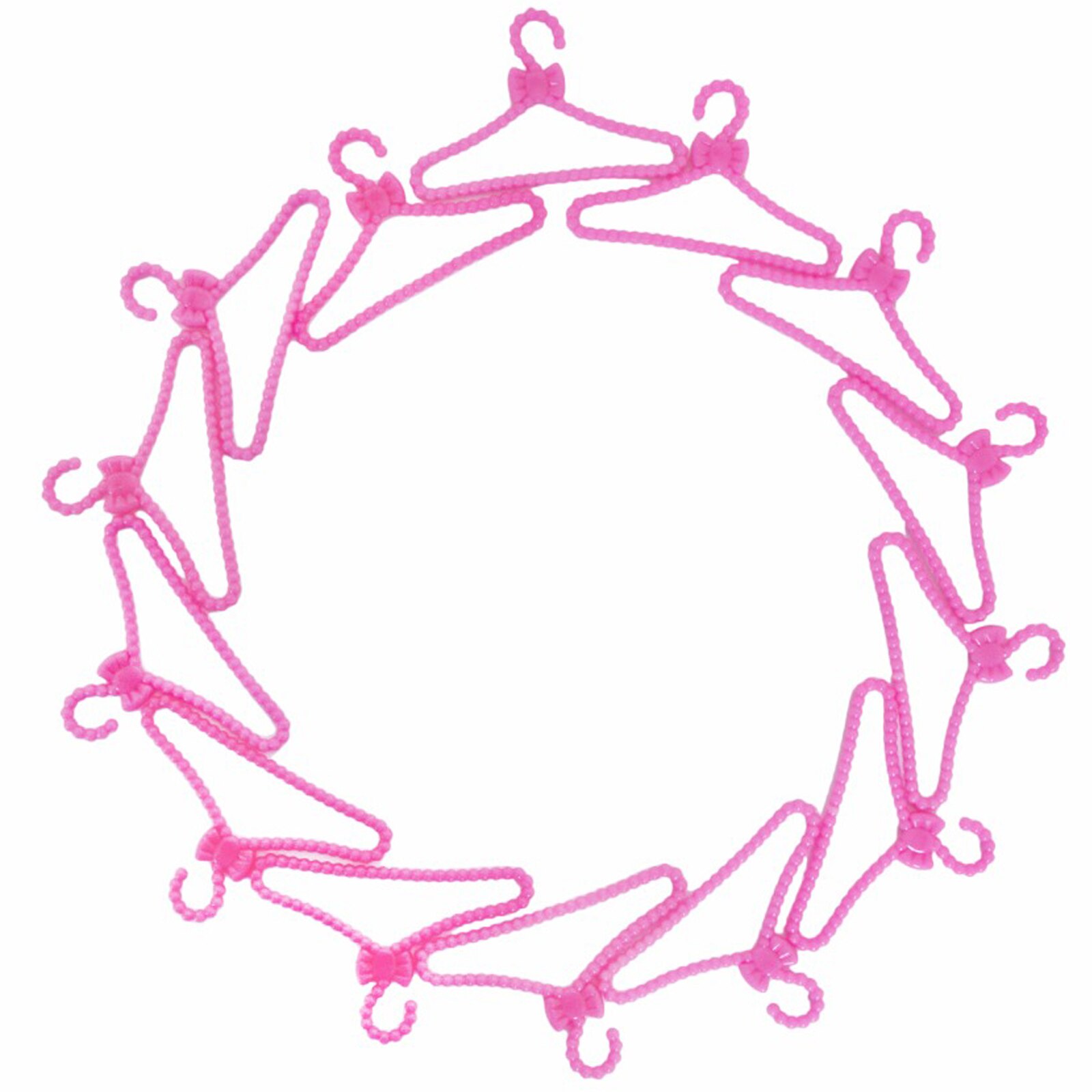 Bright Pink Doll Clothes Hangers (20 pcs)