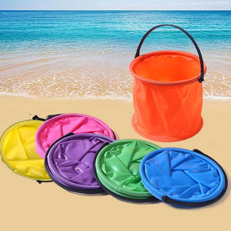 Brightly Colored Collapsible Sand Bucket Brightly Colored Collapsible Sand Bucket