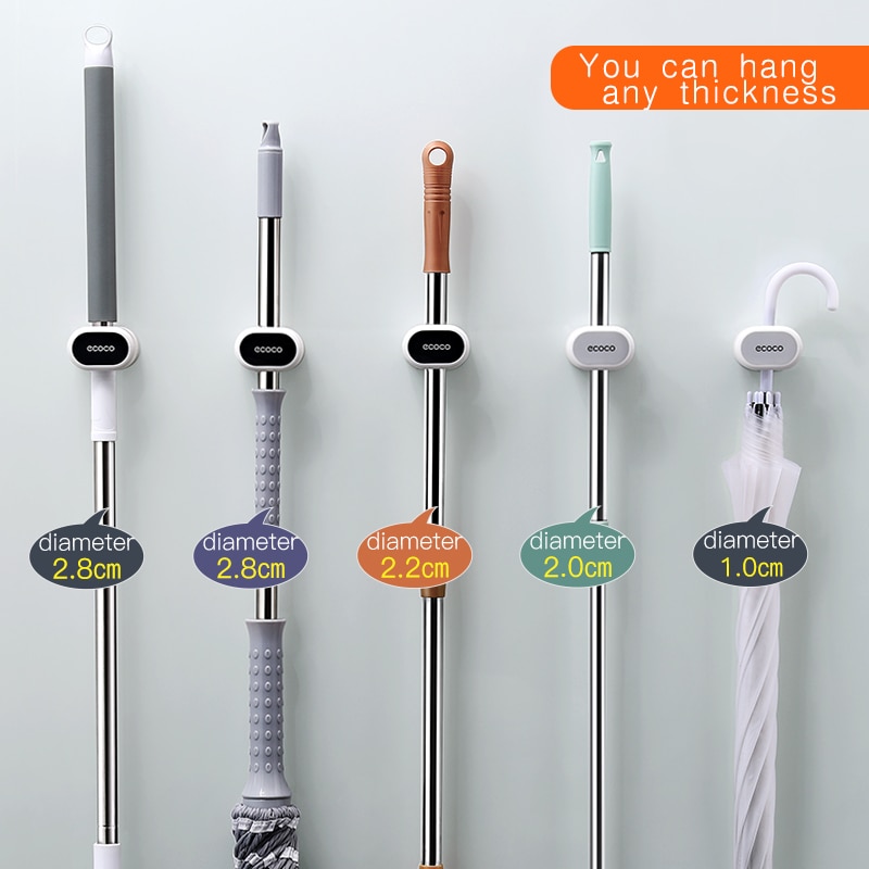 Broom Hanger Self-Adhesive Wall-Mount Hook