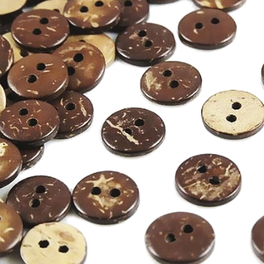 Brown Coconut Shell Buttons (100pcs)