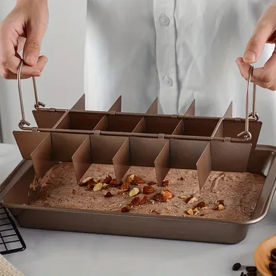 Brownie Cake Pan With Dividers Stainless Steel Loaf Pan Non-Stick Square Muffin Pan Blondie Bakeware Brownie Cake Pan With Dividers Stainless Steel Loaf Pan Non-Stick Square Muffin Pan Blondie Bakeware