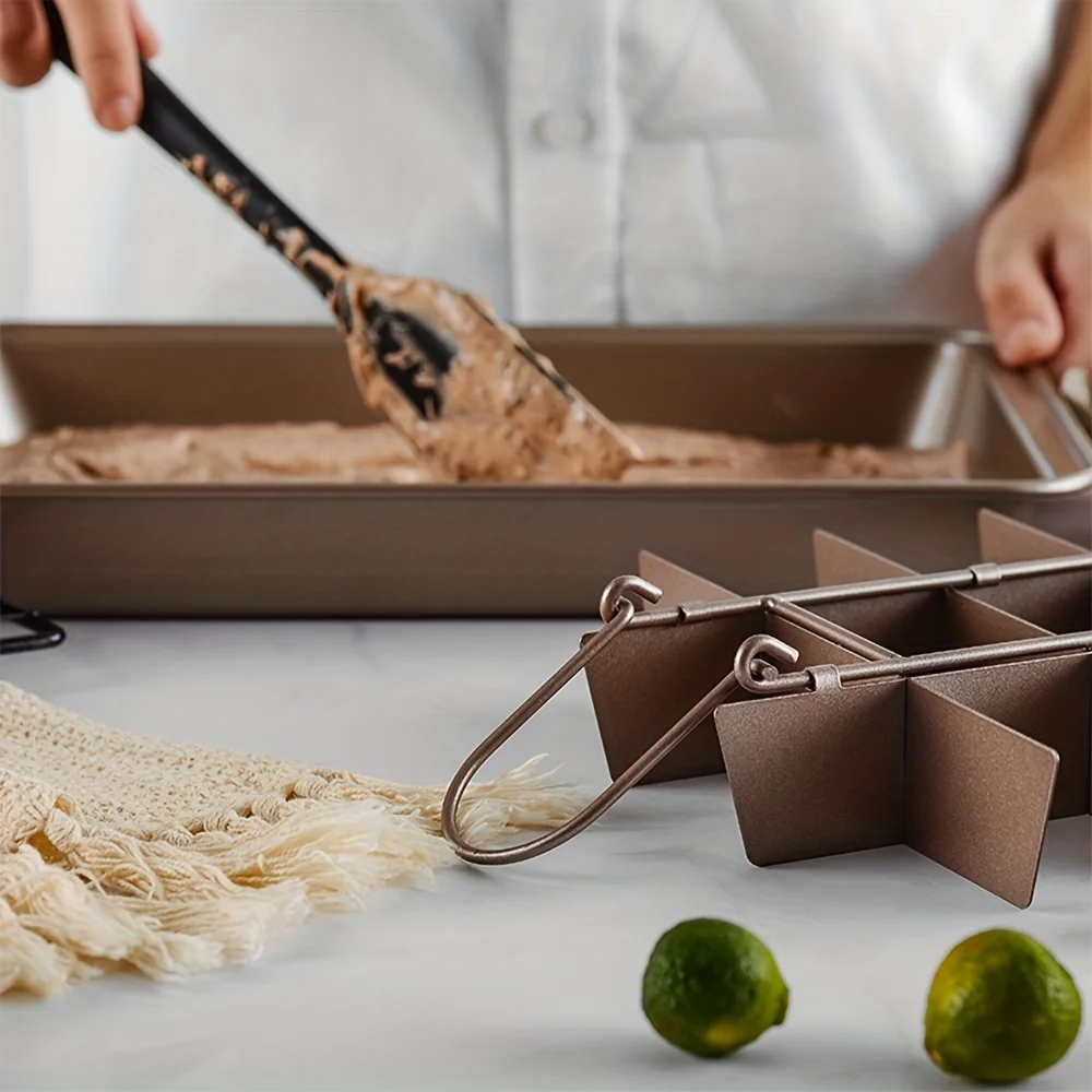 Brownie Cake Pan With Dividers Stainless Steel Loaf Pan Non-Stick Square Muffin Pan Blondie Bakeware Brownie Cake Pan With Dividers Stainless Steel Loaf Pan Non-Stick Square Muffin Pan Blondie Bakeware