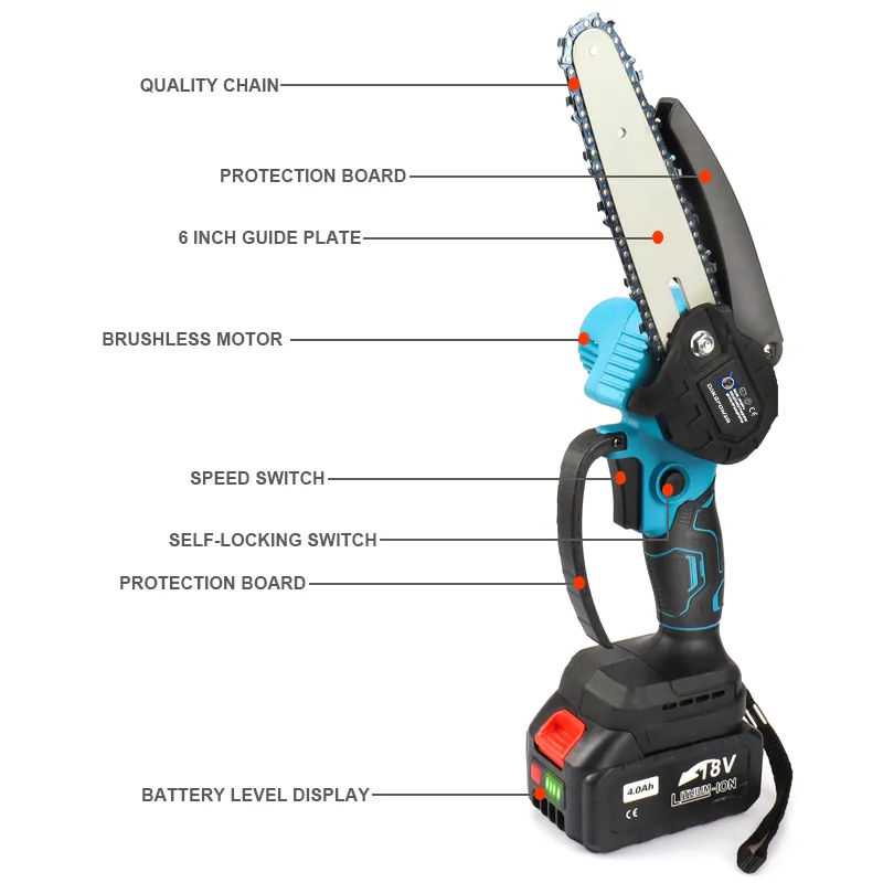 Brushless 6 Inch Cordless 18V Mini Chain Chainsaw Hand Pruning Saw Electric Woodworking Garden Cutting Tools For Makita Brushless 6 Inch Cordless 18V Mini Chain Chainsaw Hand Pruning Saw Electric Woodworking Garden Cutting Tools For Makita