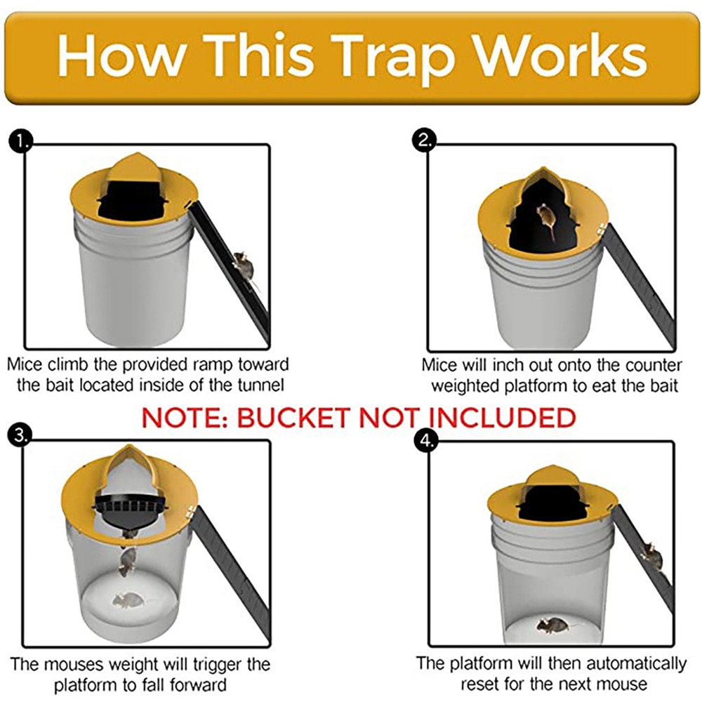 Bucket Lid Mouse Trap with Ramp