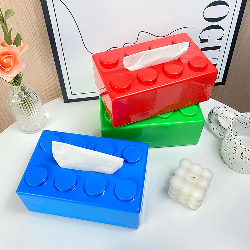 Building Block Tissue Box Home Decor