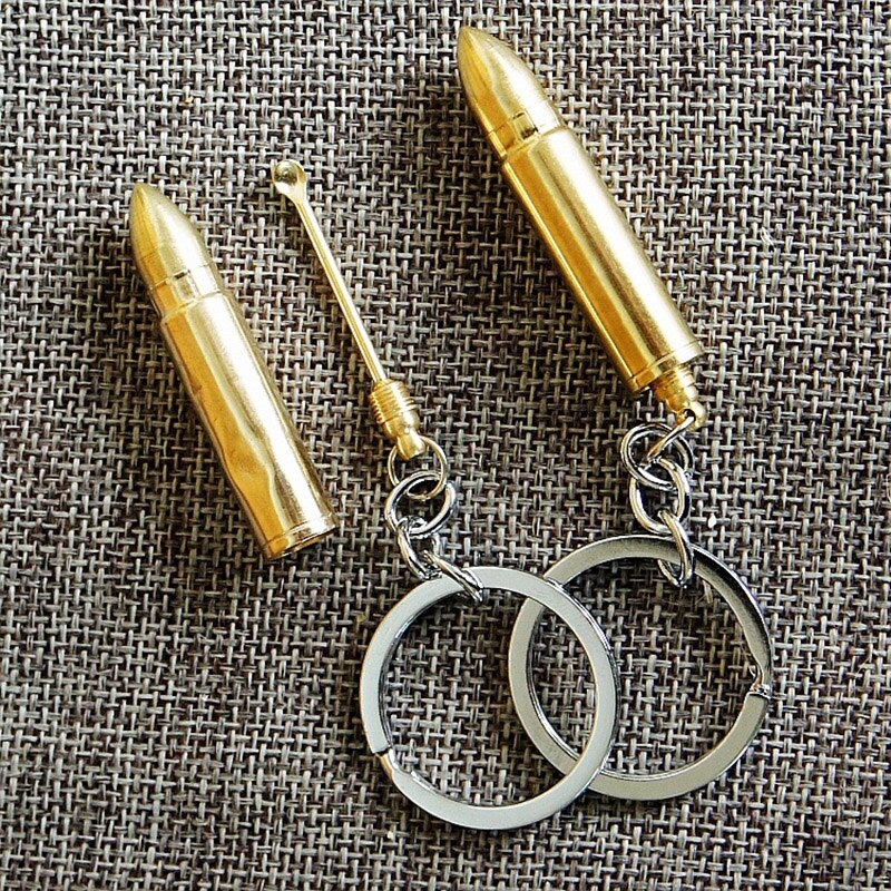 Bullet Keychain with Removable Ear Pick Tool Bullet Keychain with Removable Ear Pick Tool