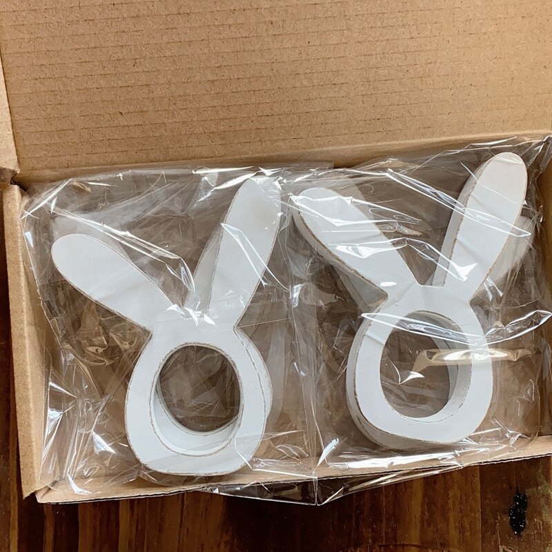 Bunny Napkin Rings Wood Holders (2pcs)