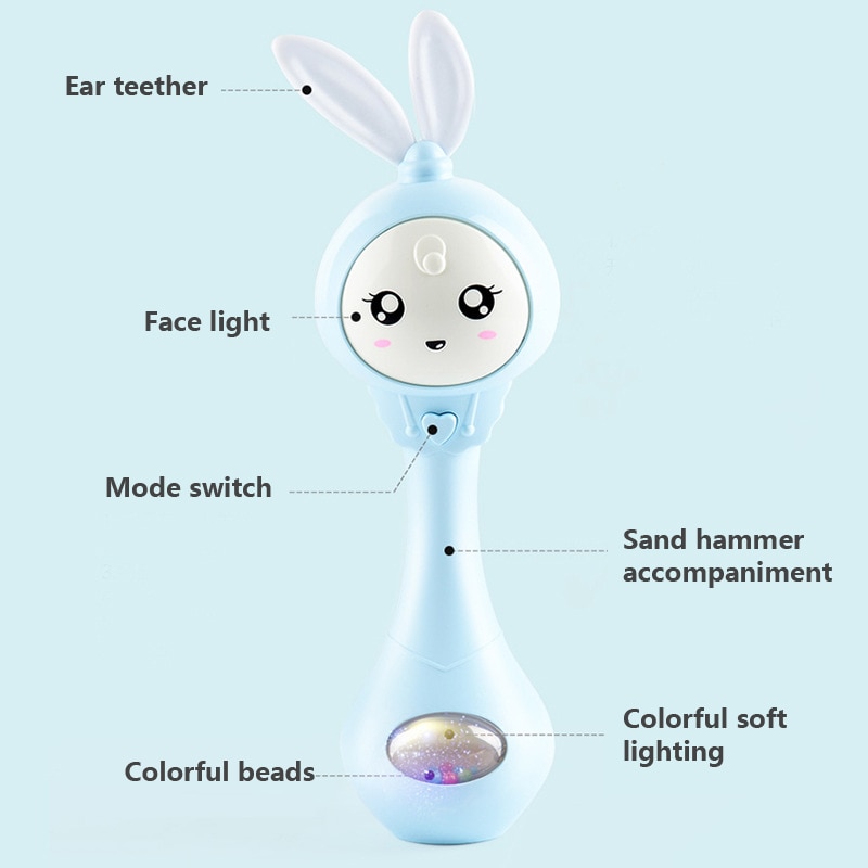 Bunny Rattle with Music and Light Teether Bunny Rattle with Music and Light Teether