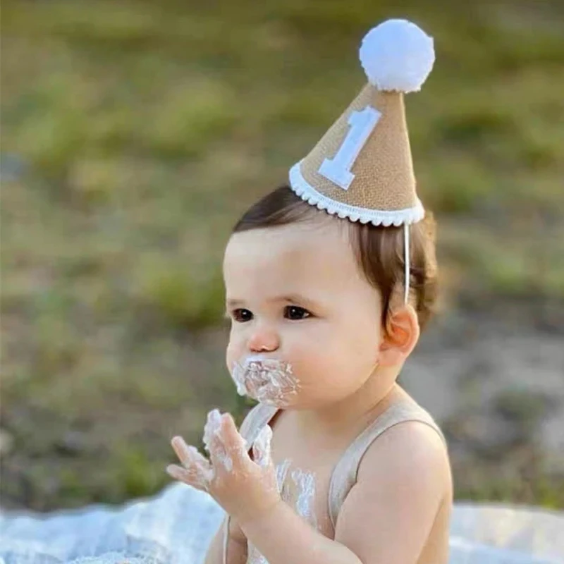Burlap Hat Baby Birthday Party Linen Felt Hat 1st to 9th Years Kids Baby Shower Hat Birthday Headband Decoration Burlap Hat Baby Birthday Party Linen Felt Hat 1st to 9th Years Kids Baby Shower Hat Birthday Headband Decoration