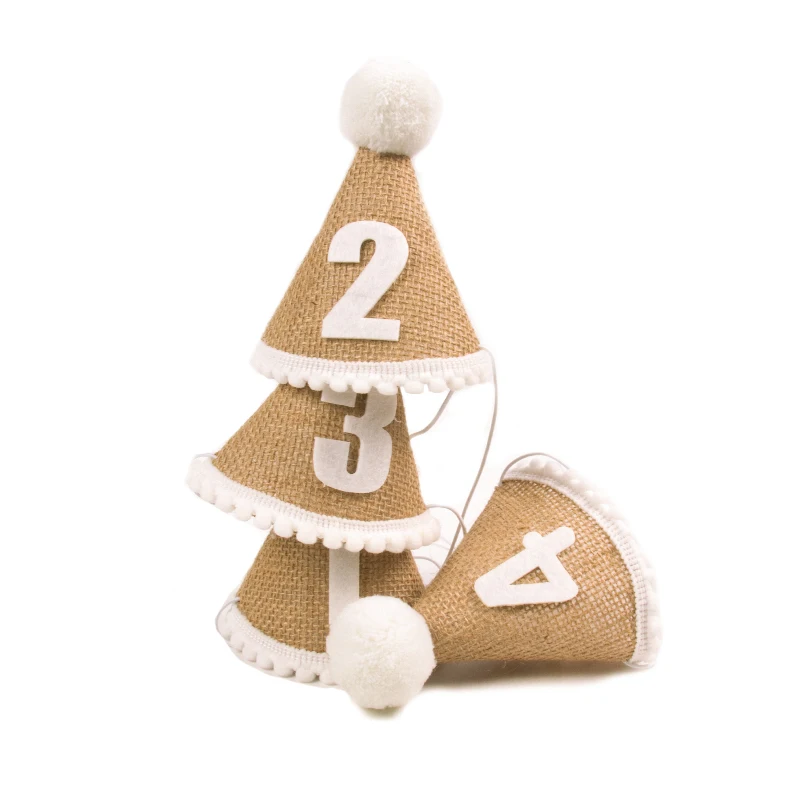 Burlap Hat Baby Birthday Party Linen Felt Hat 1st to 9th Years Kids Baby Shower Hat Birthday Headband Decoration Burlap Hat Baby Birthday Party Linen Felt Hat 1st to 9th Years Kids Baby Shower Hat Birthday Headband Decoration