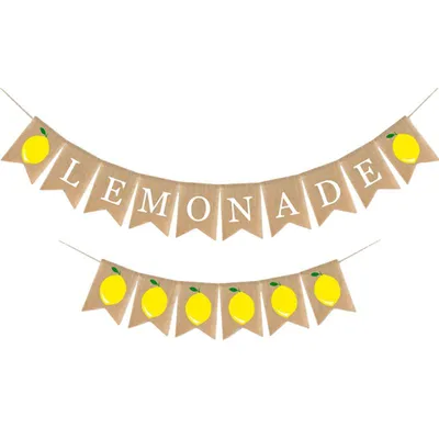 Burlap Lemonade Stand Banners (2pcs)