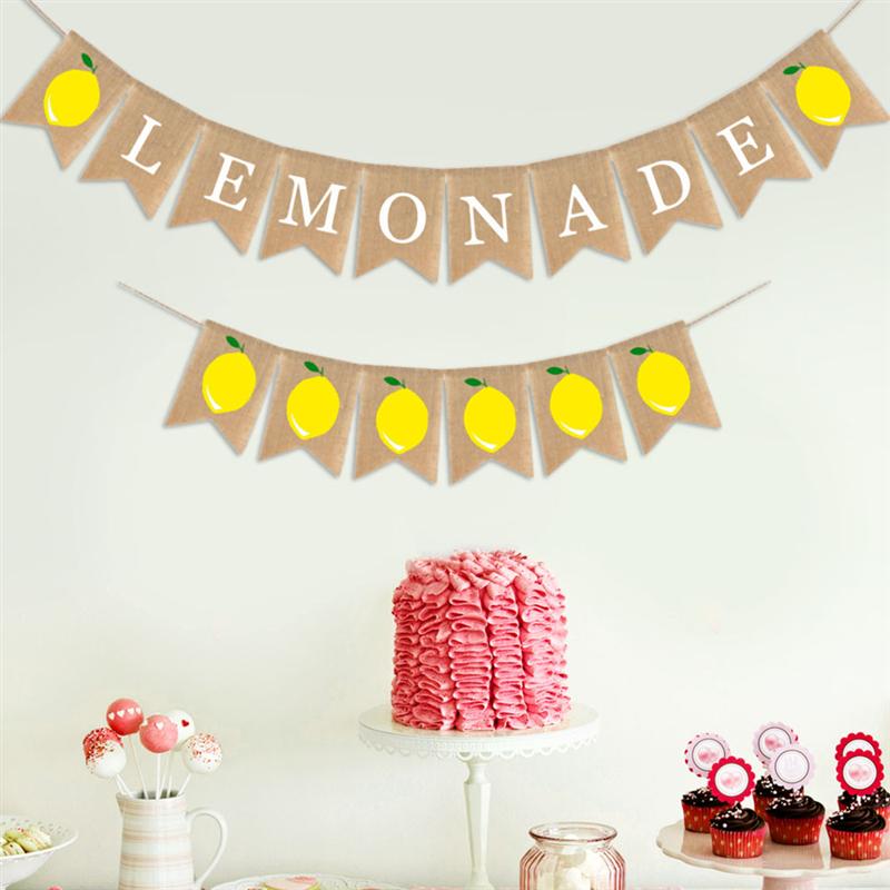 Burlap Lemonade Stand Banners (2pcs)