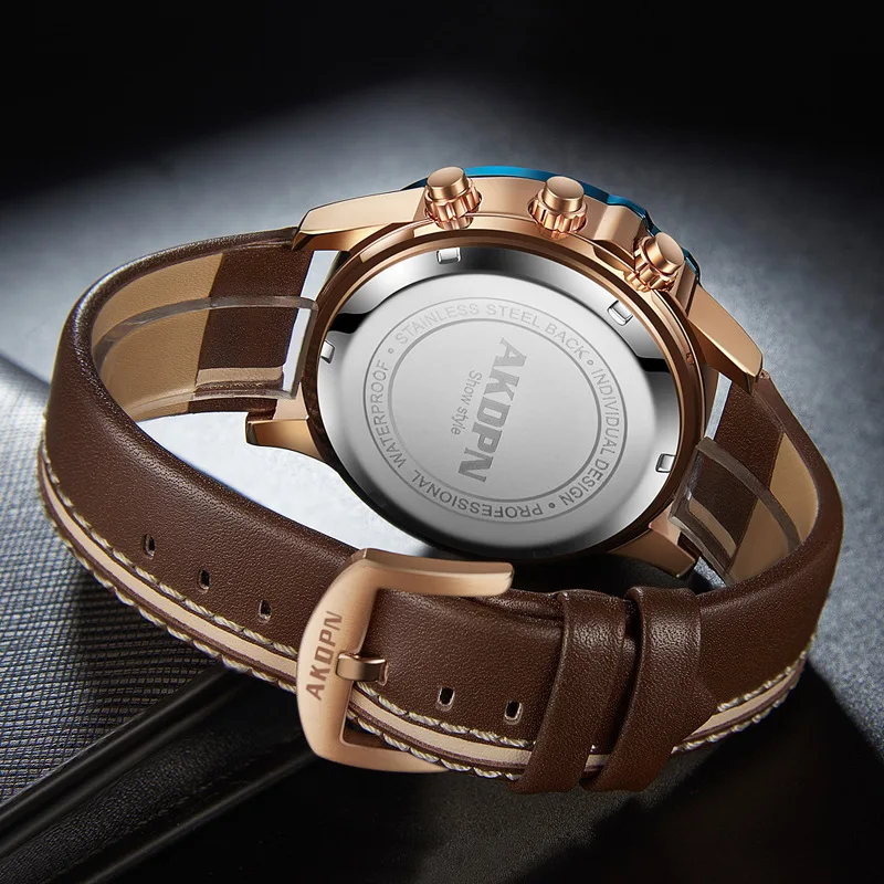 Business Casual Watch for Men Creative Men WristWatch Unique Rotate Date Leather Strap Quartz Watch Male Military Sport