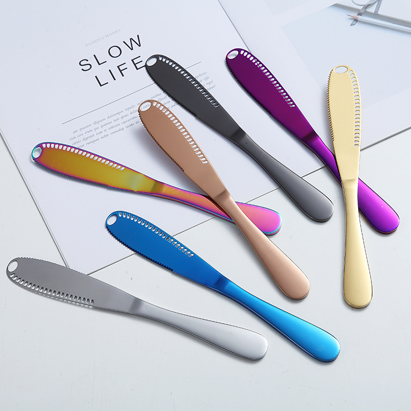 Butter Knife Cheese Cutter with Hole Cheese Grater Stainless Steel Kitchen Accessories Wipe Cream Bread Jam Tools