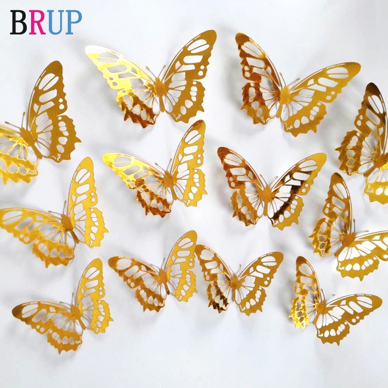 Butterfly 3D Wall Decors Wall Stickers (12Pcs) Butterfly 3D Wall Decors Wall Stickers (12Pcs)