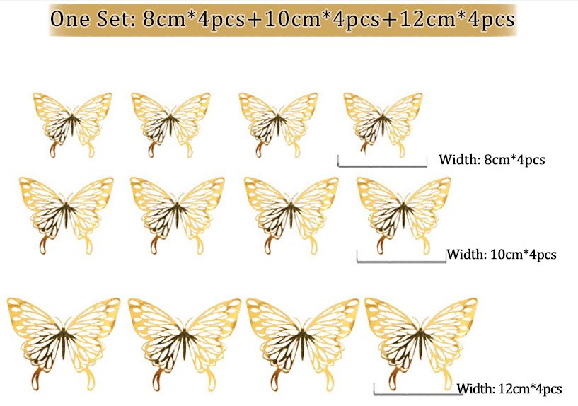 Butterfly 3D Wall Decors Wall Stickers (12Pcs) Butterfly 3D Wall Decors Wall Stickers (12Pcs)