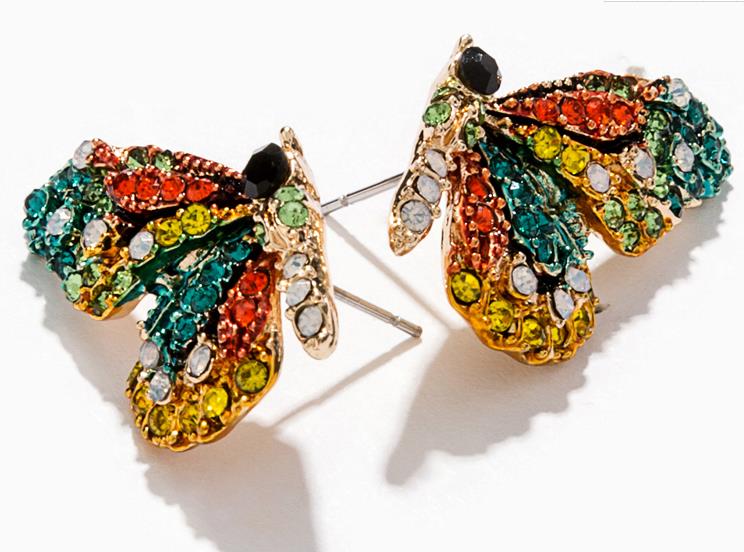 Butterfly Earrings Colorful Ear Stud