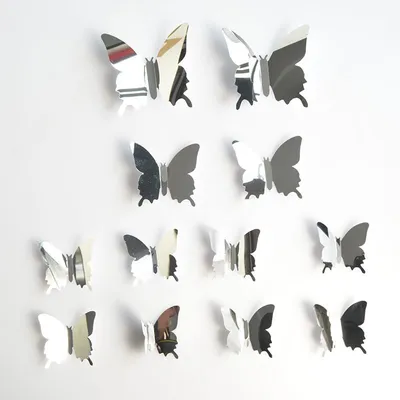 Butterfly Mirror Stickers DIY Decoration (12 pcs)