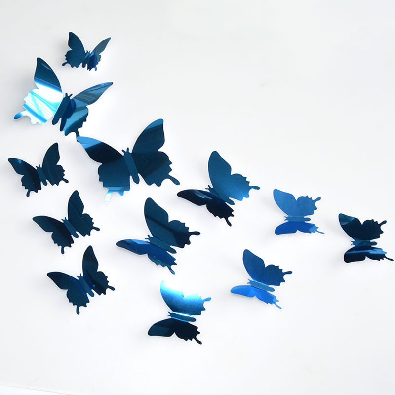 Butterfly Mirror Stickers DIY Decoration (12 pcs)