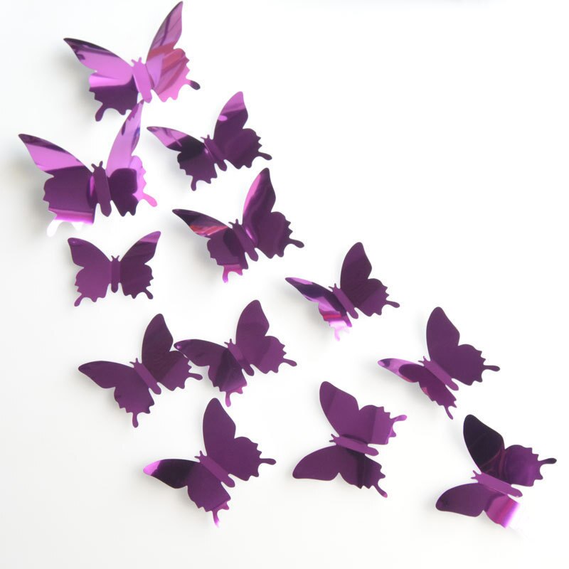 Butterfly Mirror Stickers DIY Decoration (12 pcs)