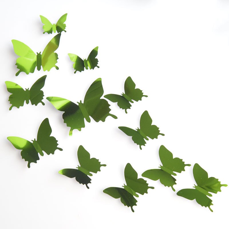 Butterfly Mirror Stickers DIY Decoration (12 pcs)