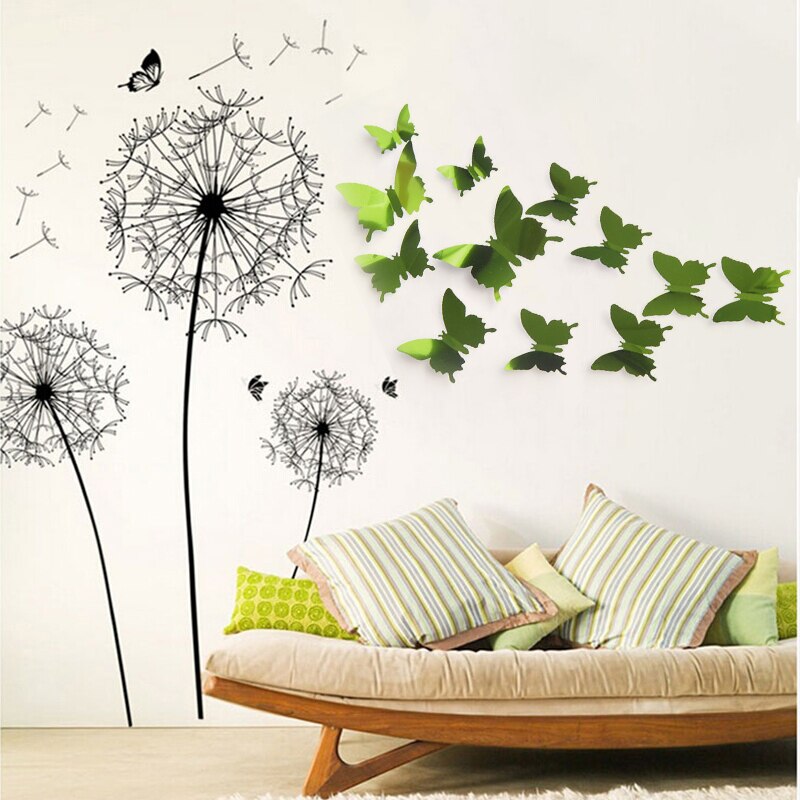 Butterfly Mirror Stickers DIY Decoration (12 pcs)
