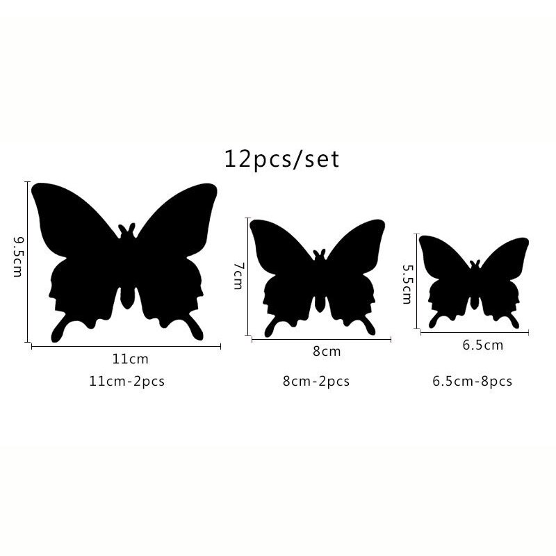 Butterfly Mirror Stickers DIY Decoration (12 pcs)