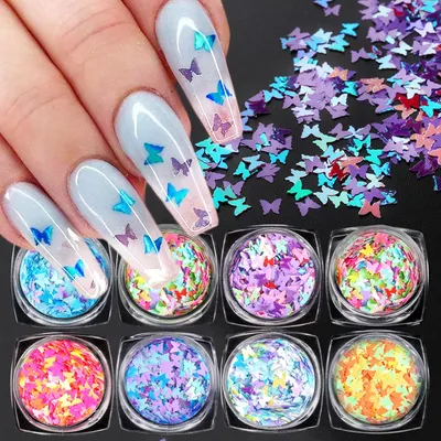 Butterfly Nail Glitter Manicure Sequins Butterfly Nail Glitter Manicure Sequins