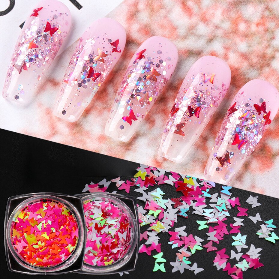 Butterfly Nail Glitter Manicure Sequins Butterfly Nail Glitter Manicure Sequins