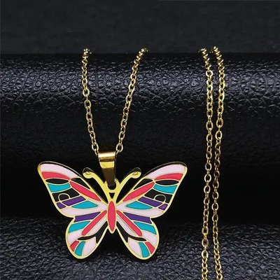 Butterfly Pendant Necklace Ladies Jewelry