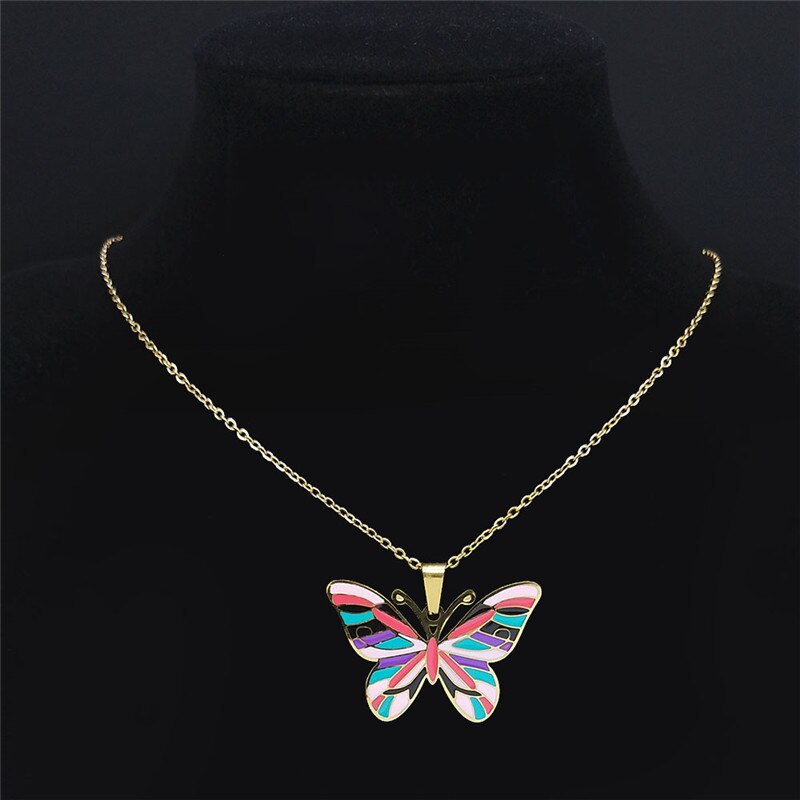 Butterfly Pendant Necklace Ladies Jewelry