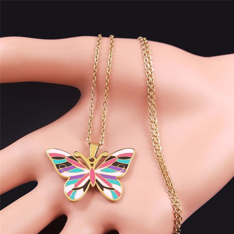 Butterfly Pendant Necklace Ladies Jewelry