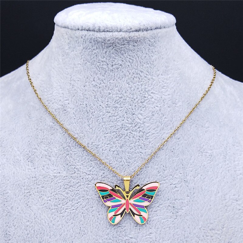 Butterfly Pendant Necklace Ladies Jewelry