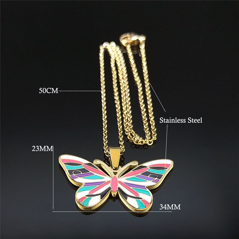 Butterfly Pendant Necklace Ladies Jewelry