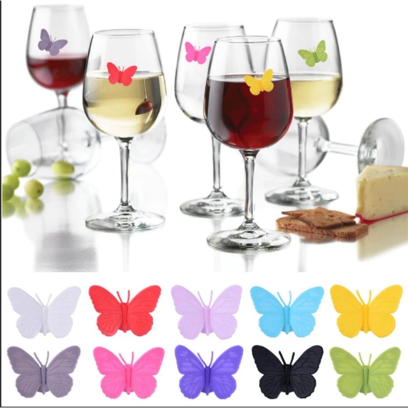 Butterfly Wine Glass Identifiers (6 Pcs)
