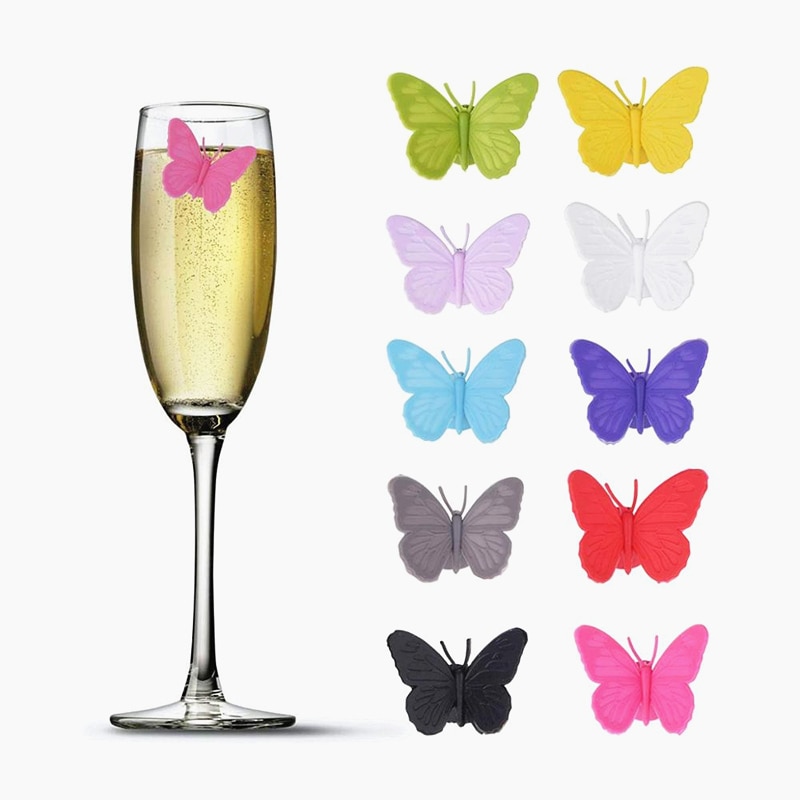 Butterfly Wine Glass Identifiers (6 Pcs)