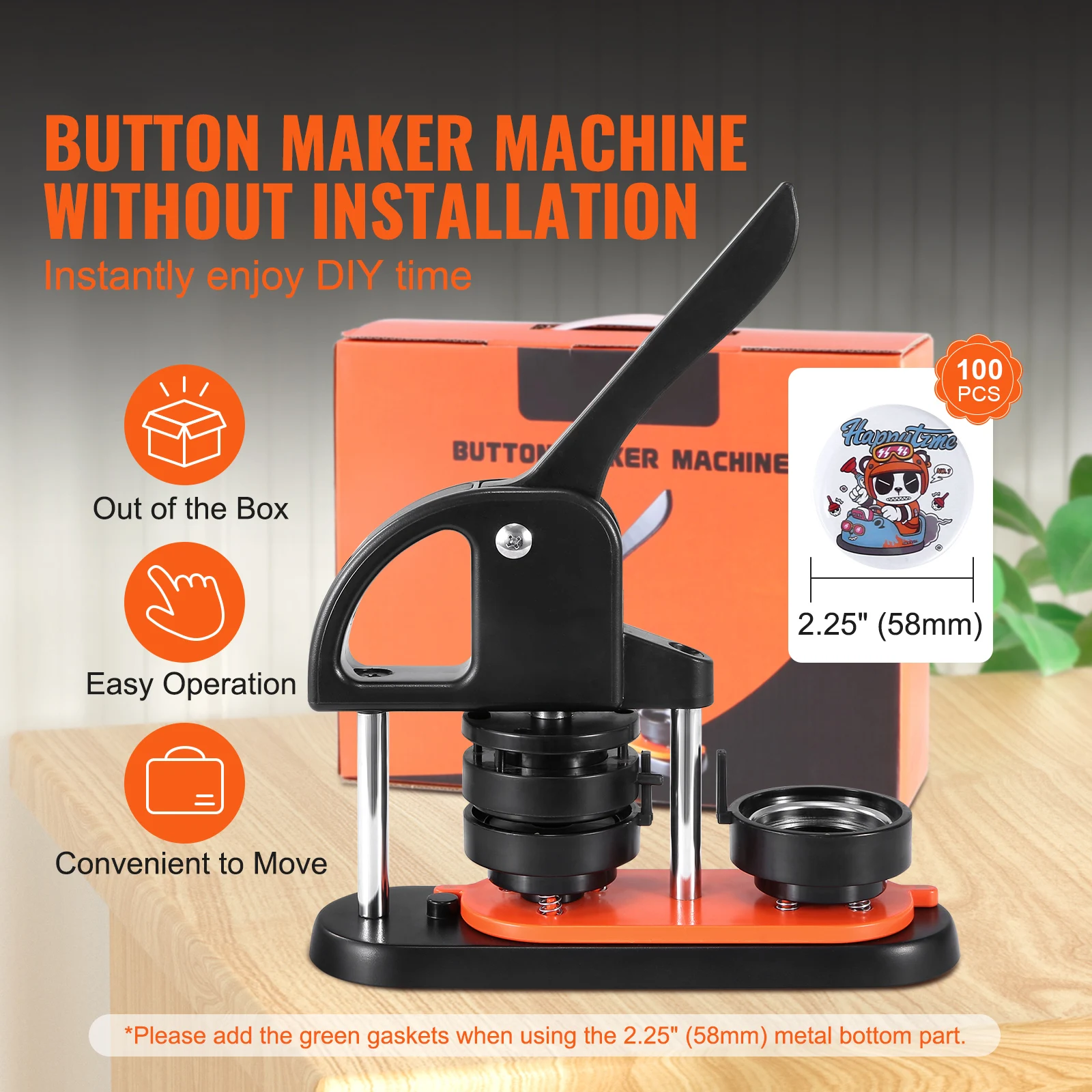 Button Maker 25/32/58 Pin Maker with Button Parts Ergonomic Arc Handle Punch Press Kit Button Maker Machine Button Maker 25/32/58 Pin Maker with Button Parts Ergonomic Arc Handle Punch Press Kit Button Maker Machine