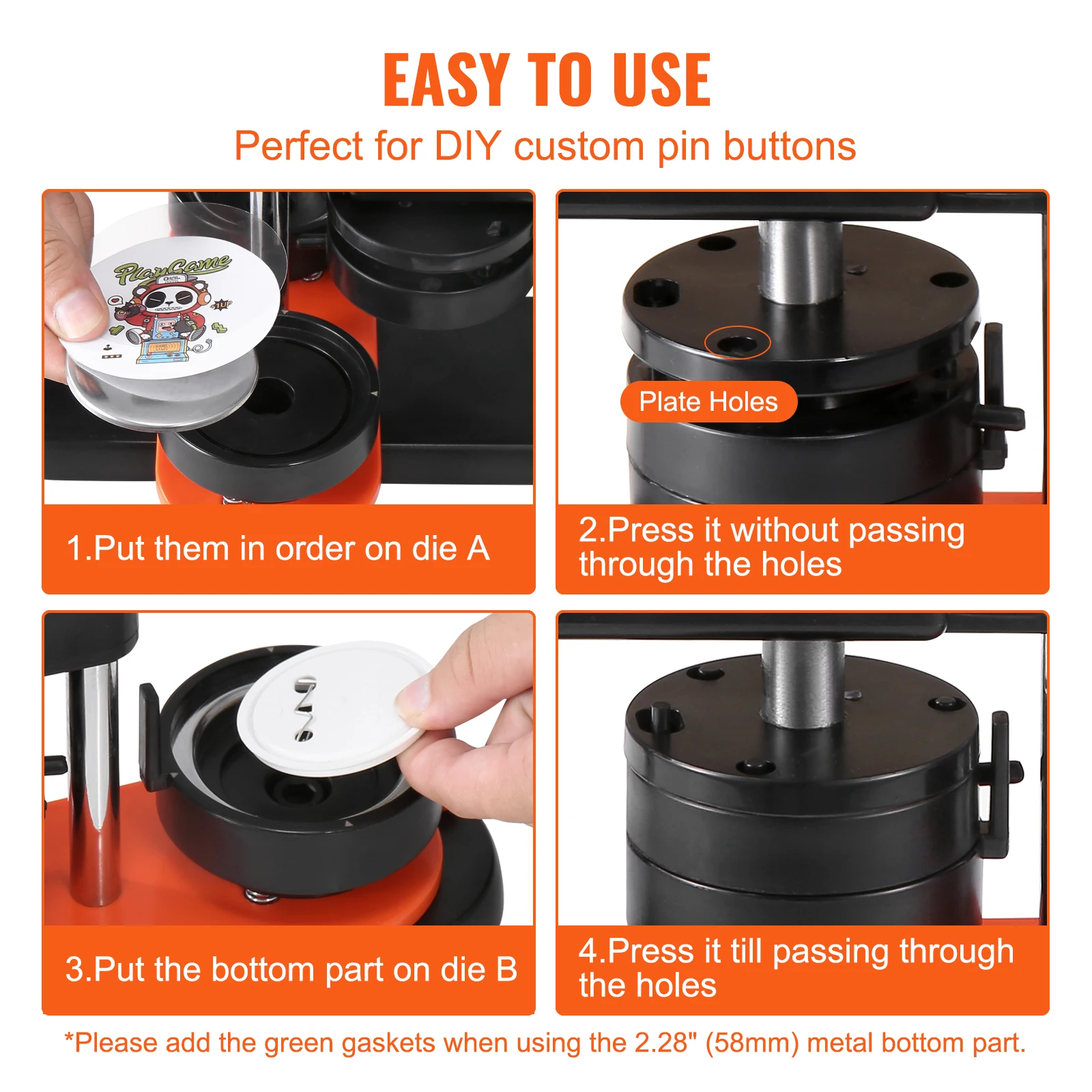Button Maker 25/32/58 Pin Maker with Button Parts Ergonomic Arc Handle Punch Press Kit Button Maker Machine Button Maker 25/32/58 Pin Maker with Button Parts Ergonomic Arc Handle Punch Press Kit Button Maker Machine