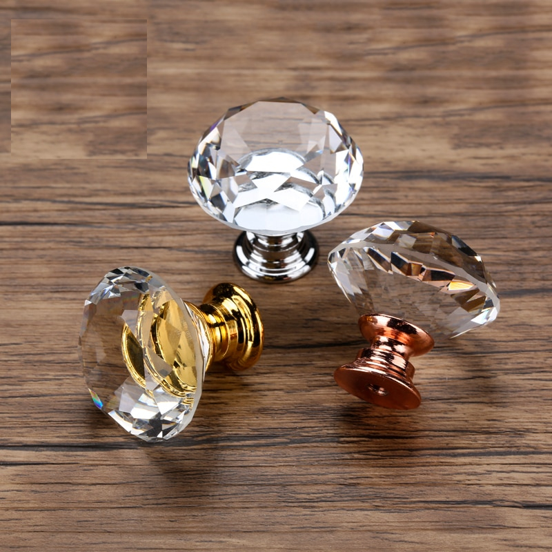 Cabinet Knobs Crystal Glass Shape