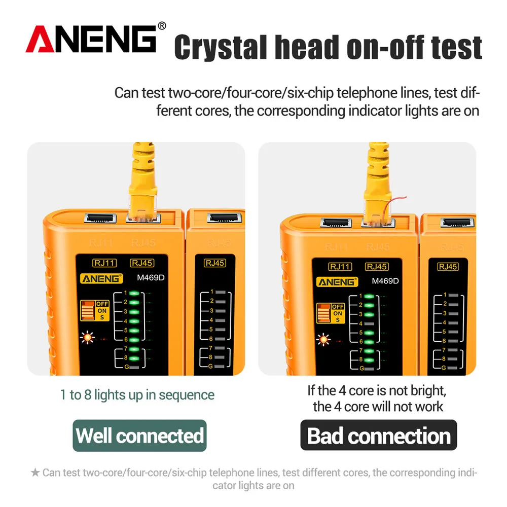 Cable lan tester Network Cable Tester RJ45 RJ11 RJ12 CAT5 UTP LAN Cable Tester Networking Tool Network Repair