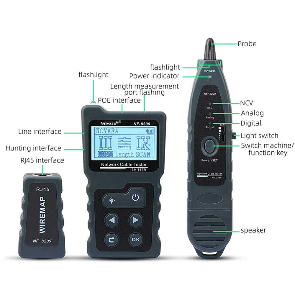 Cable Tracker Lan Display Measure Tester Network Tools LCD Display Measure Length Wiremap Tester with Flashlight Cable Tracker Lan Display Measure Tester Network Tools LCD Display Measure Length Wiremap Tester with Flashlight