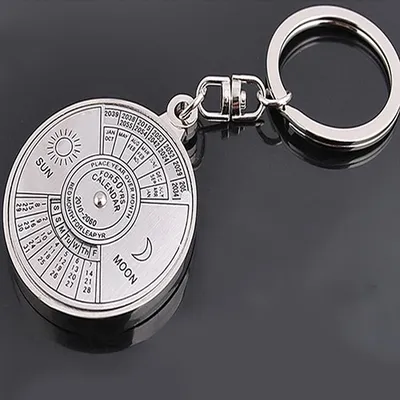 Calendar Keychain 50 Years Date Ring