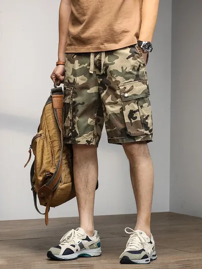 Camo Cargo Shorts for Men with Drawstring Camo Cargo Shorts for Men with Drawstring