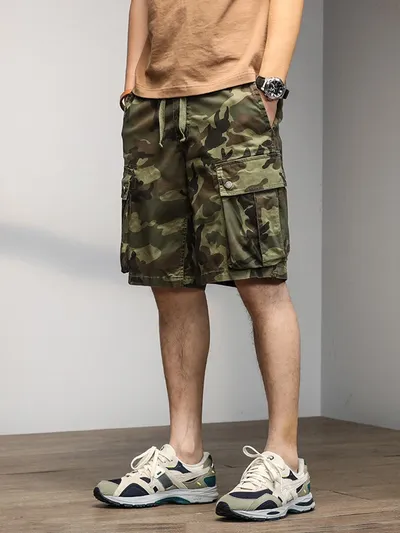 Camo Cargo Shorts for Men with Drawstring Camo Cargo Shorts for Men with Drawstring