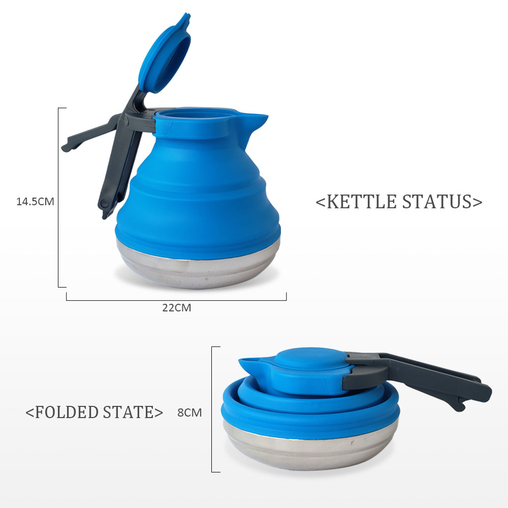Camping 1200ml Silicone Foldable Kettle