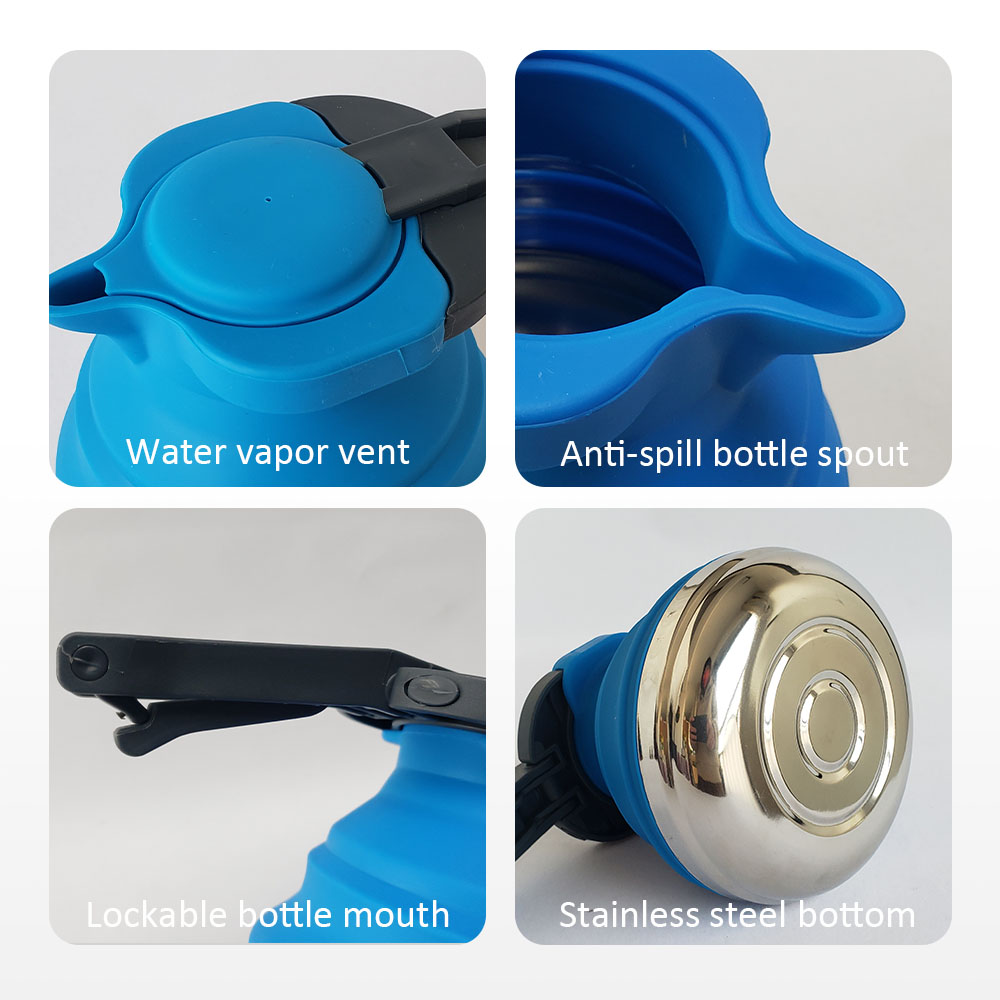 Camping 1200ml Silicone Foldable Kettle