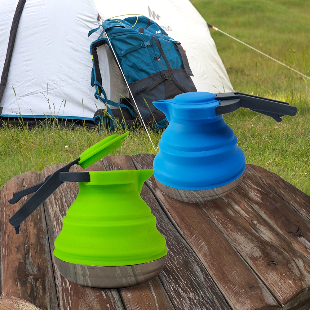 Camping 1200ml Silicone Foldable Kettle