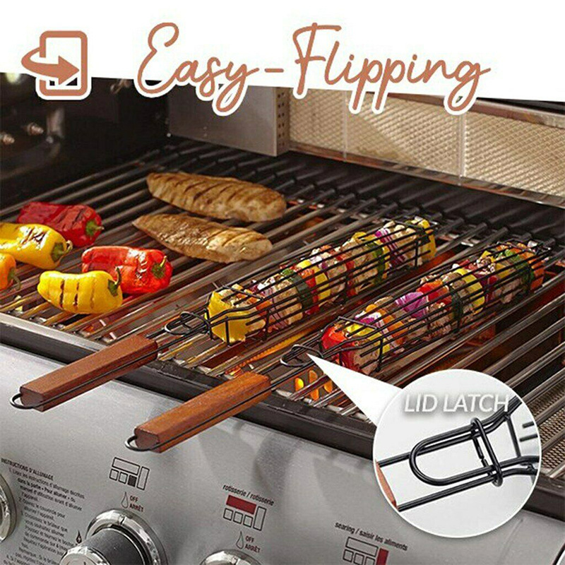 Camping barbecue BBQ Grilling Basket Charcoal grill Outdoors Grill tools Portable Nonstick Roasting meat accessories Camping barbecue BBQ Grilling Basket Charcoal grill Outdoors Grill tools Portable Nonstick Roasting meat accessories